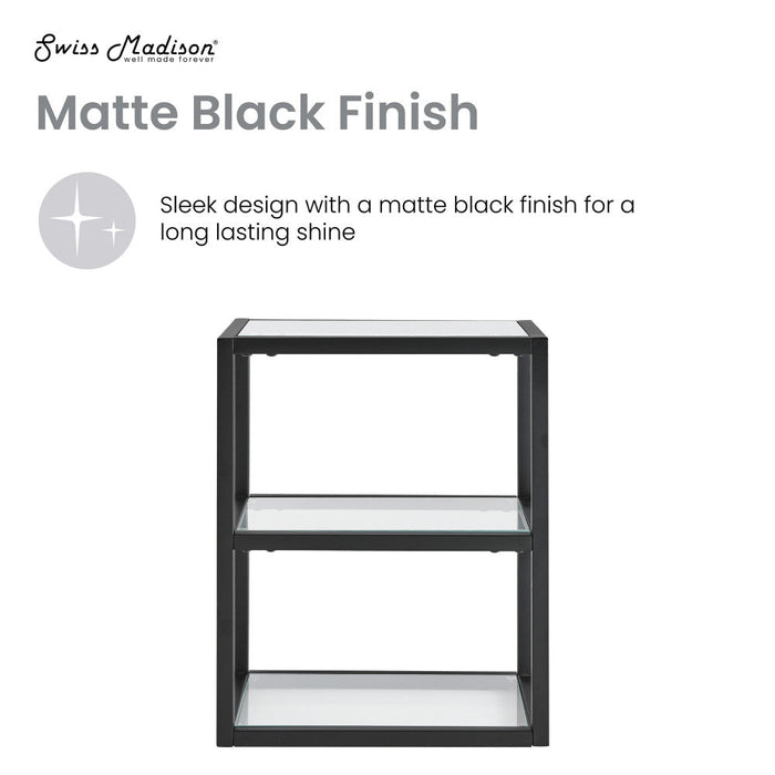 Swiss Madison Pierre 16"x20"x10" Wall-Mounted Linen Cabinet in Matte Black - SM-BC50MB