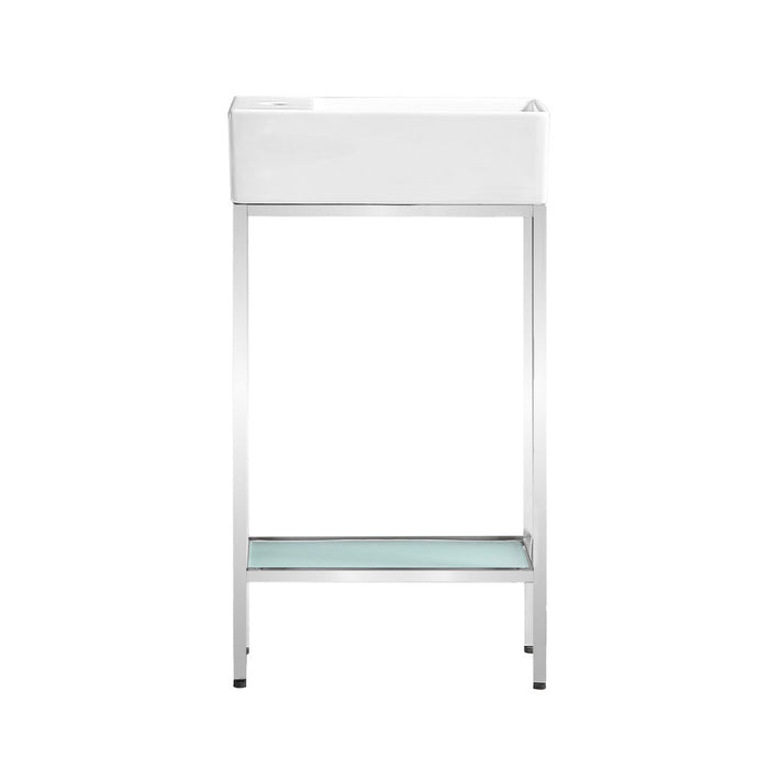 Swiss Madison Pierre 19.5 Single, Freestanding, Open Shelf, Chrome Metal Frame Bathroom Vanity - SM-BV70C