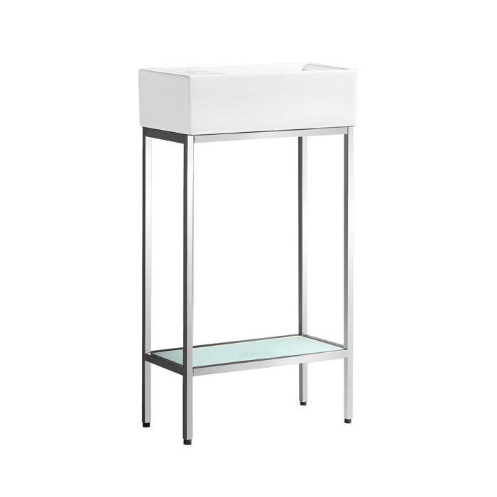 Swiss Madison Pierre 19.5 Single, Freestanding, Open Shelf, Chrome Metal Frame Bathroom Vanity - SM-BV70C