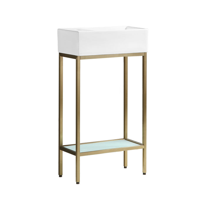 Swiss Madison Pierre 19.5 Single, Freestanding, Open Shelf, Gold Metal Frame Bathroom Vanity - SM-BV70G