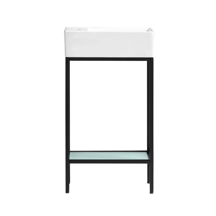 Swiss Madison Pierre 19.5 Single, Freestanding, Open Shelf, Matte Black Frame Bathroom Vanity - SM-BV70MB