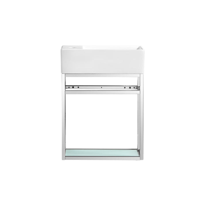 Swiss Madison Pierre 19.5 Single, Open Shelf, Chrome Metal Frame Bathroom Vanity - SM-BV551C