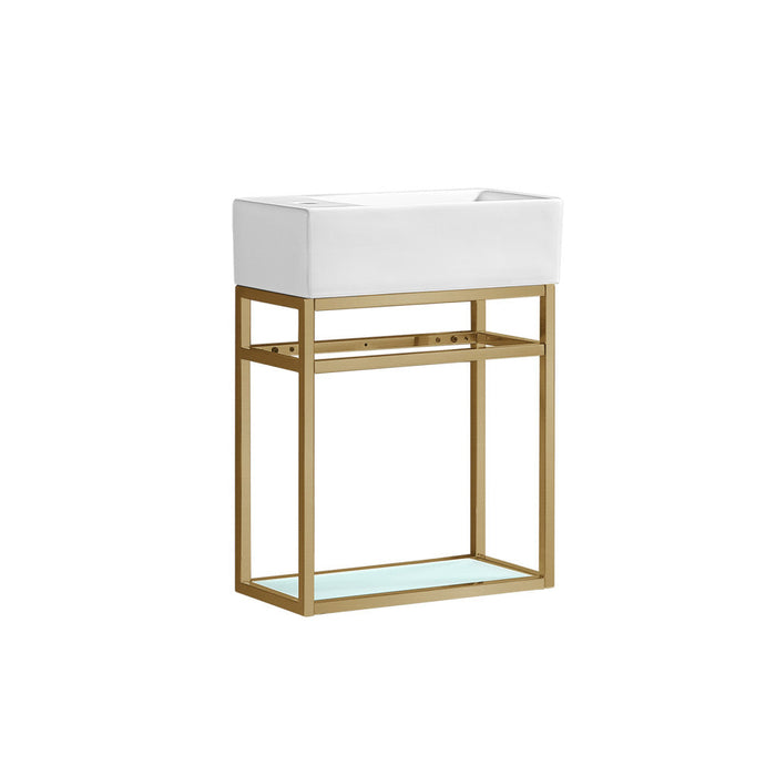 Swiss Madison Pierre 19.5 Single, Open Shelf, Gold Metal Frame Bathroom Vanity - SM-BV551G