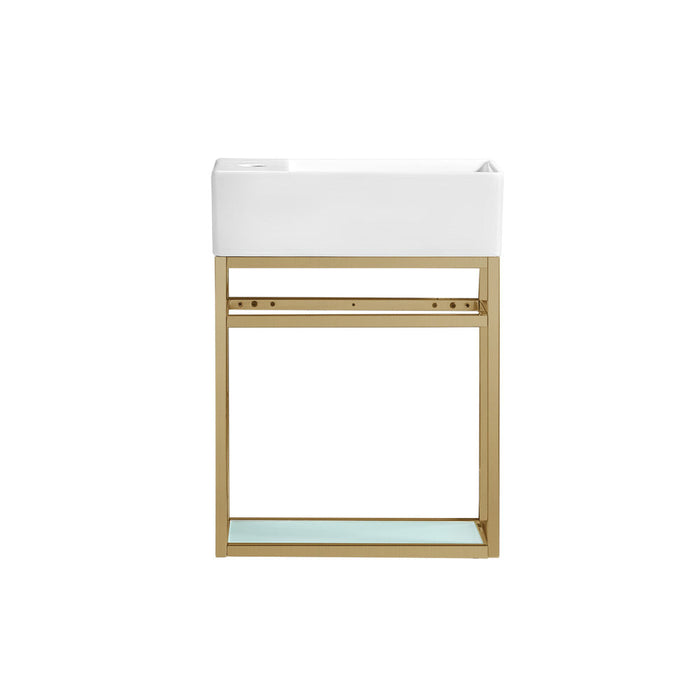 Swiss Madison Pierre 19.5 Single, Open Shelf, Gold Metal Frame Bathroom Vanity - SM-BV551G