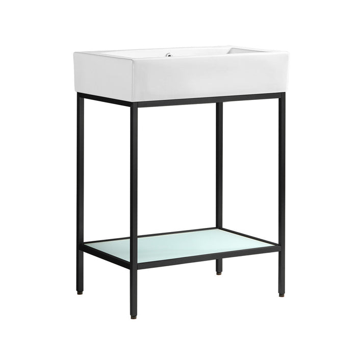 Swiss Madison Pierre 24 Single, Freestanding, Matte Black Metal Frame Bathroom Vanity - SM-BV71MB