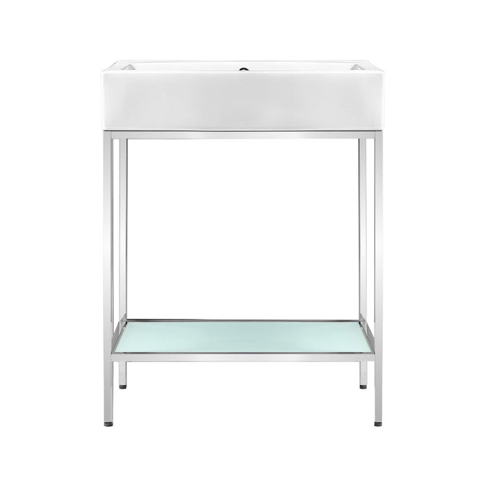 Swiss Madison Pierre 24 Single, Freestanding, Open Shelf, Chrome Metal Frame Bathroom Vanity - SM-BV71C