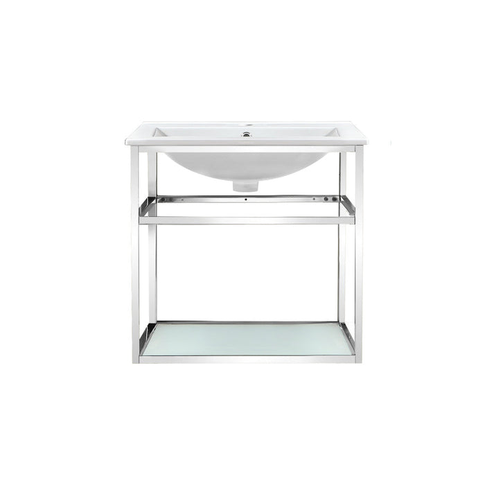 Swiss Madison Pierre 24 Single, Open Shelf, Chrome Metal Frame Bathroom Vanity - SM-BV552C