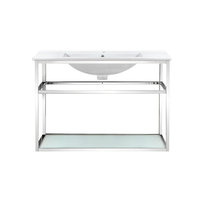 Swiss Madison Pierre 30 Single, Open Shelf, Chrome Metal Frame Bathroom Vanity - SM-BV556C