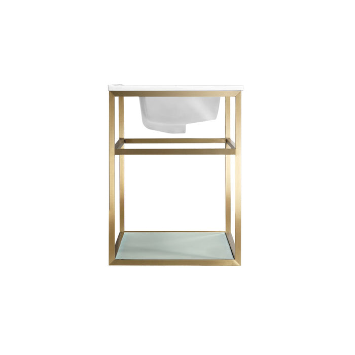 Swiss Madison Pierre 30 Single, Open Shelf, Gold Metal Frame Bathroom Vanity - SM-BV556G