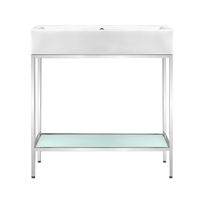 Swiss Madison Pierre 32 Single, Freestanding, Open Shelf, Chrome Metal Frame Bathroom Vanity - SM-BV72C