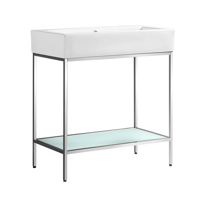 Swiss Madison Pierre 32 Single, Freestanding, Open Shelf, Chrome Metal Frame Bathroom Vanity - SM-BV72C