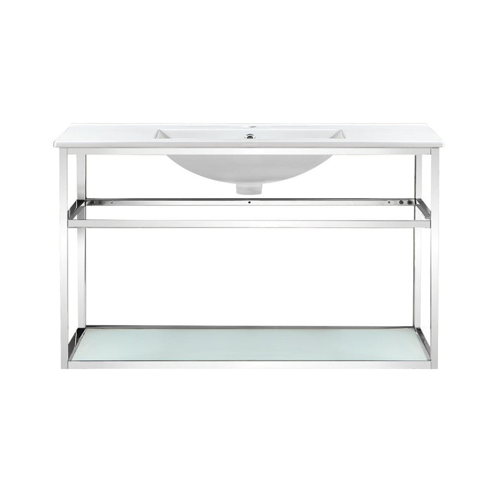 Swiss Madison Pierre 36 Single, Open Shelf, Chrome Metal Frame Bathroom Vanity - SM-BV553C