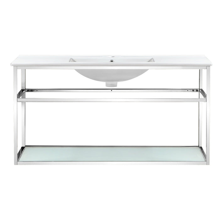 Swiss Madison Pierre 48 Single, Open Shelf, Chrome Metal Frame Bathroom Vanity - SM-BV554C