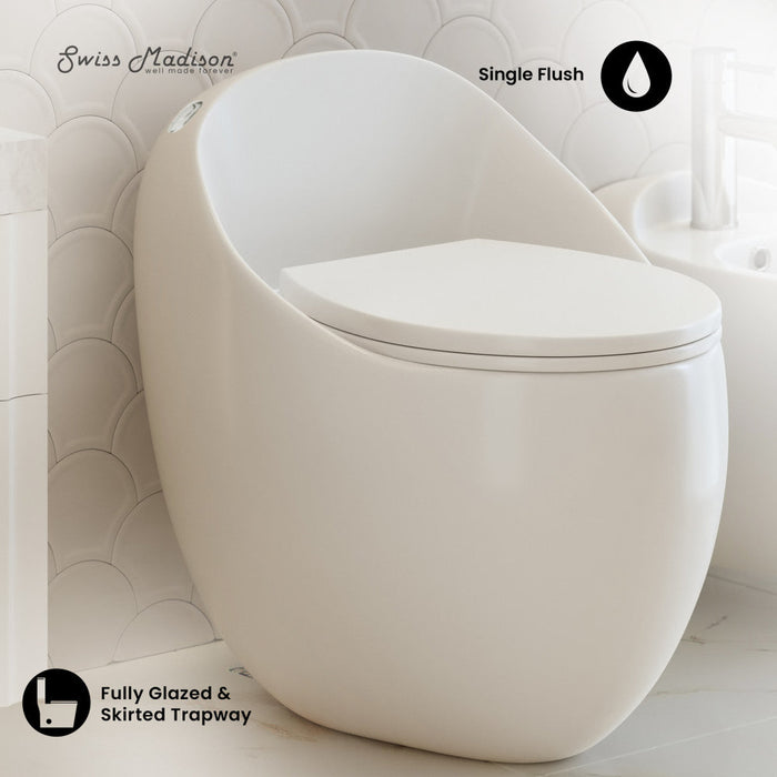 Swiss Madison Plaisir II One-Piece Elongated Toilet Top Flush 1.28 GPF - SM-1T289