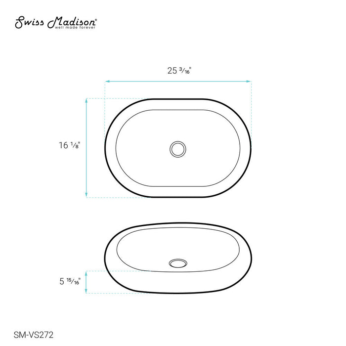 Swiss Madison Plaisir Oval Vessel Sink - SM-VS272