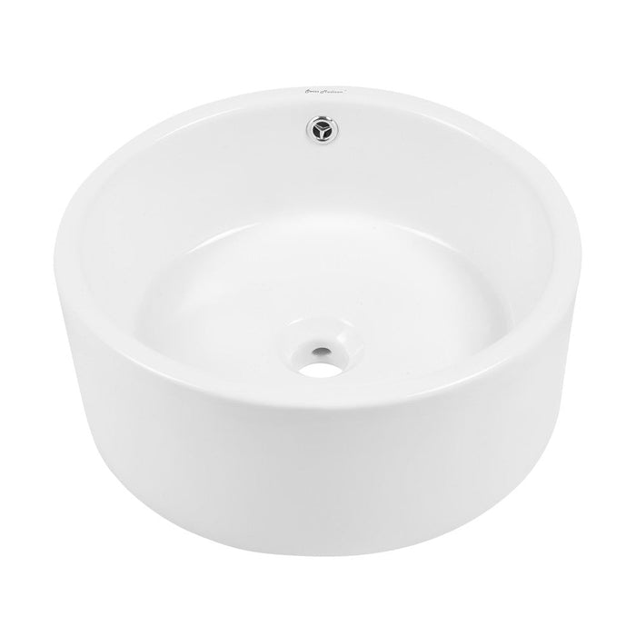 Swiss Madison Monaco Round Ceramic Bathroom Vessel Sink in White - SM-VS252