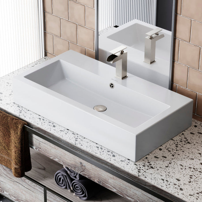 Swiss Madison Voltaire Wide Rectangle Vessel Sink - SM-VS292