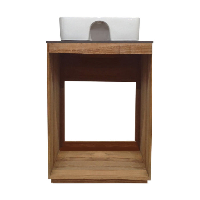 Swiss Madison Rennes 24" Reclaimed Wood Vanity in Walnut with Slate Countertop and Single Hole Vessel Sink - SM-BV369WNSL