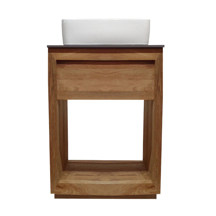 Swiss Madison Rennes 24" Reclaimed Wood Vanity in Walnut with Slate Countertop and Single Hole Vessel Sink - SM-BV369WNSL