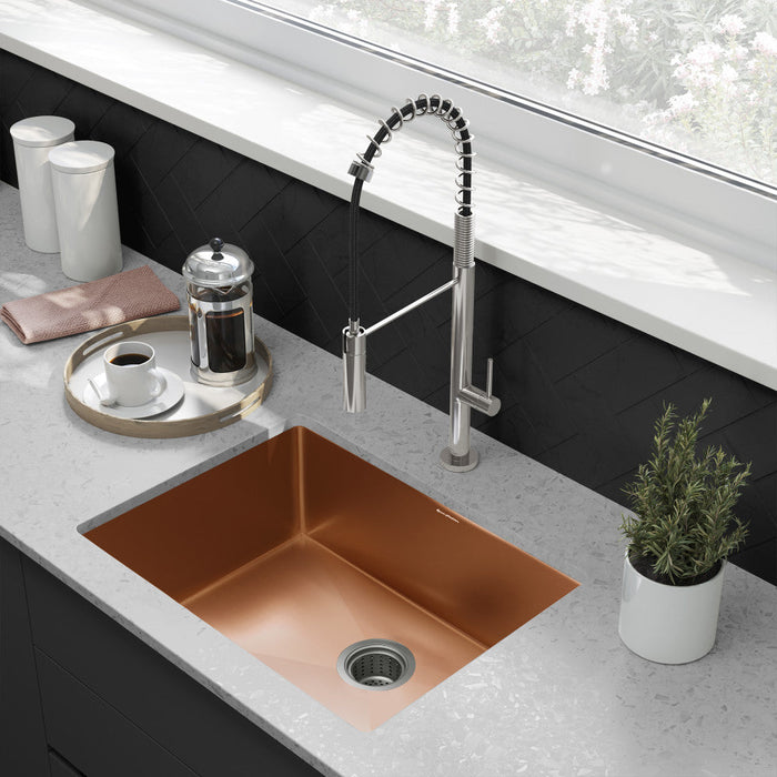 Swiss Madison Rivage 23 x 18 Stainless Steel, Single Basin, Undermount Kitchen Sink, Rose Gold - SM-KU715RG