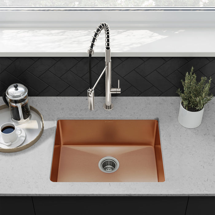 Swiss Madison Rivage 23 x 18 Stainless Steel, Single Basin, Undermount Kitchen Sink, Rose Gold - SM-KU715RG