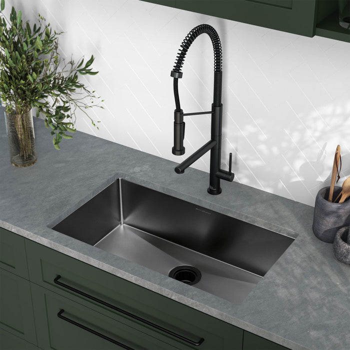 Swiss Madison Rivage 30 x 18 Stainless Steel, Single Basin, Undermount Kitchen Sink,Black - SM-KU700B