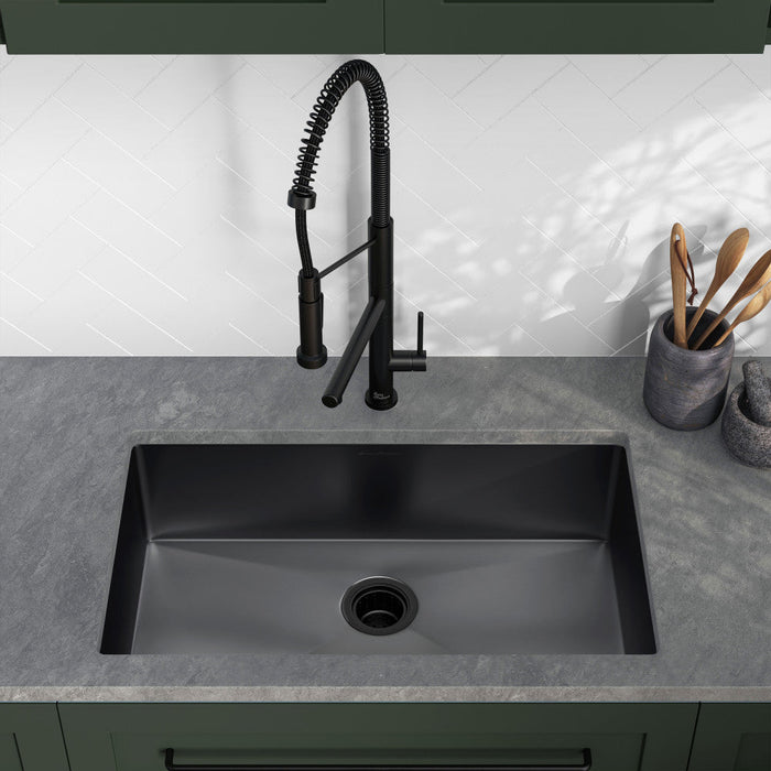 Swiss Madison Rivage 30 x 18 Stainless Steel, Single Basin, Undermount Kitchen Sink,Black - SM-KU700B