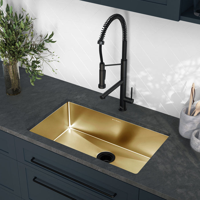 Swiss Madison Rivage 30 x 18 Stainless Steel, Single Basin, Undermount Kitchen Sink, Gold - SM-KU700G