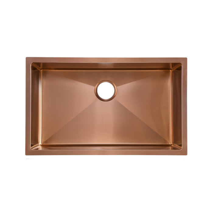 Swiss Madison Rivage 30 x 18 Stainless Steel, Single Basin, Undermount Kitchen Sink, Rose Gold - SM-KU700RG