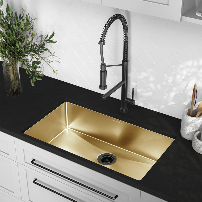 Swiss Madison Rivage 32 x 19 Stainless Steel, Single Basin, Undermount Kitchen Sink, Gold - SM-KU701G