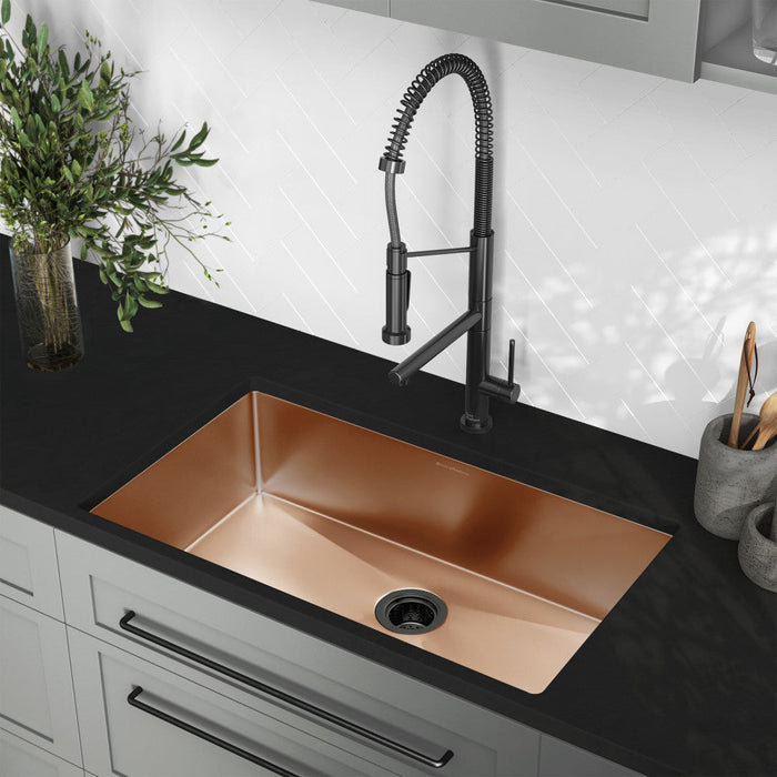 Swiss Madison Rivage 32 x 19 Stainless Steel, Single Basin, Undermount Kitchen Sink, Rose Gold - SM-KU701RG