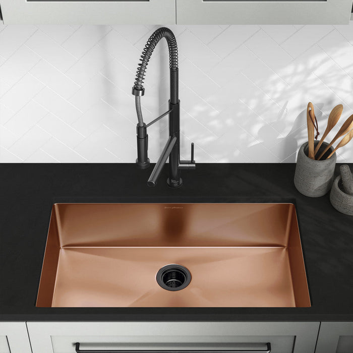 Swiss Madison Rivage 32 x 19 Stainless Steel, Single Basin, Undermount Kitchen Sink, Rose Gold - SM-KU701RG