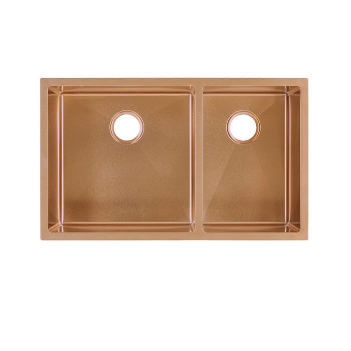 Swiss Madison Rivage 33 x 20 Stainless Steel, Dual Basin, Undermount Kitchen Sink in Rose Gold - SM-KU725RG