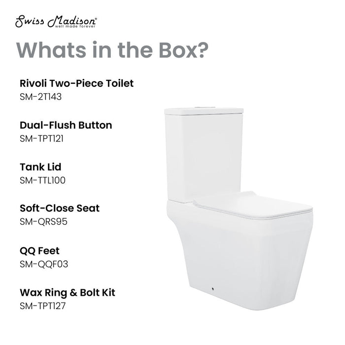 Swiss Madison Rivoli Two-Piece Square Toilet Dual-Flush 1.1/1.6 gpf - SM-2T143