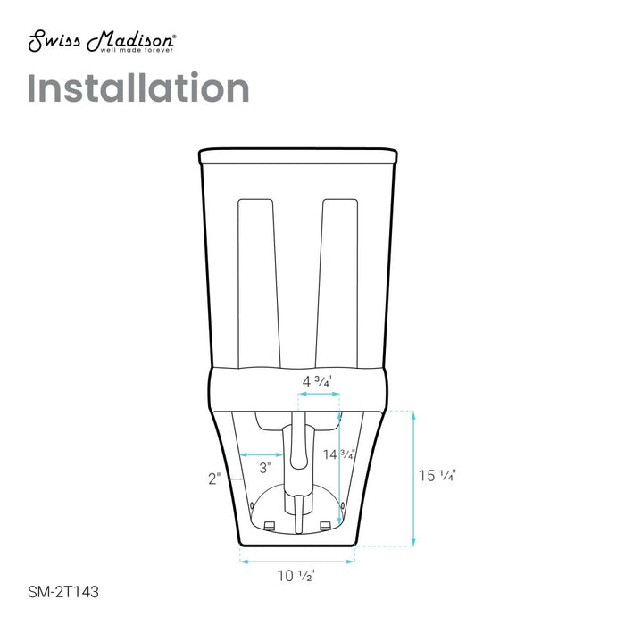 Swiss Madison Rivoli Two-Piece Square Toilet Dual-Flush 1.1/1.6 gpf - SM-2T143