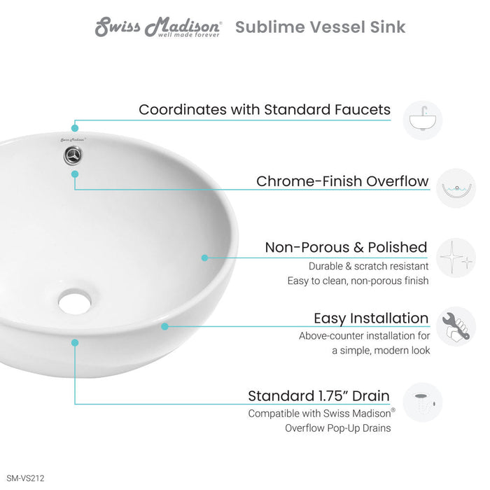 Swiss Madison Sublime Round Vessel Sink - SM-VS212