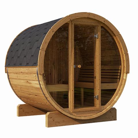 SaunaLife Model E7G Sauna Barrel Glass Front SL-MODELE7G