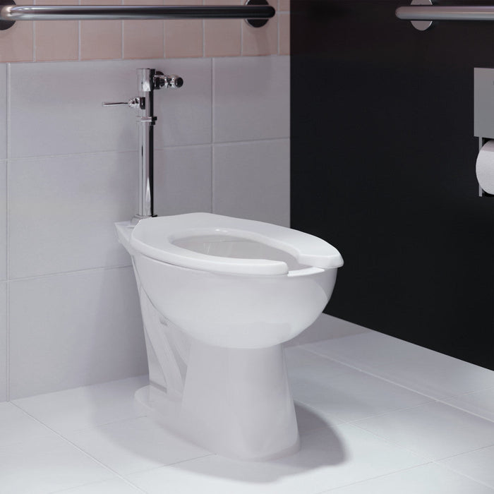 Swiss Madison Sirene Floor-Mounted Comfort Height Commercial Elongated Top Flush Spud Flushometer Toilet Bowl - SM-CT101