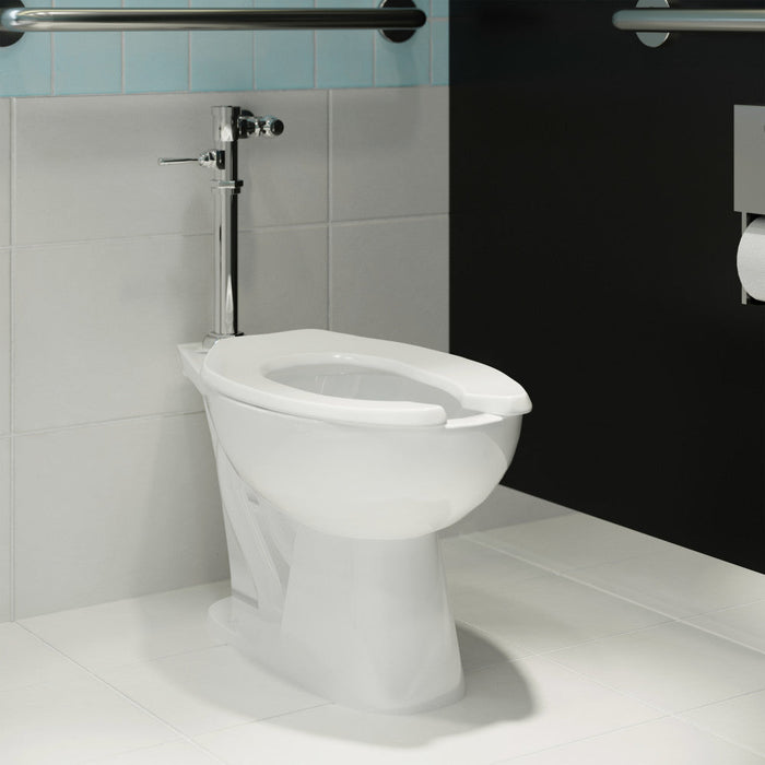 Swiss Madison Sirene Floor-Mounted Commercial Elongated Top Flush Spud Flushometer Toilet Bowl - SM-CT100