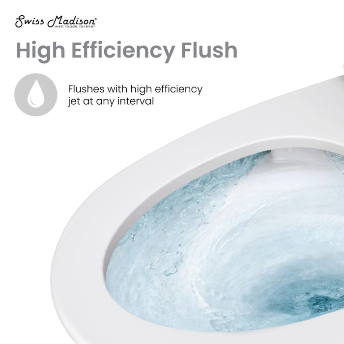 Swiss Madison Sirene Floor-Mounted Commercial Elongated Top Flush Spud Flushometer Toilet Bowl - SM-CT100