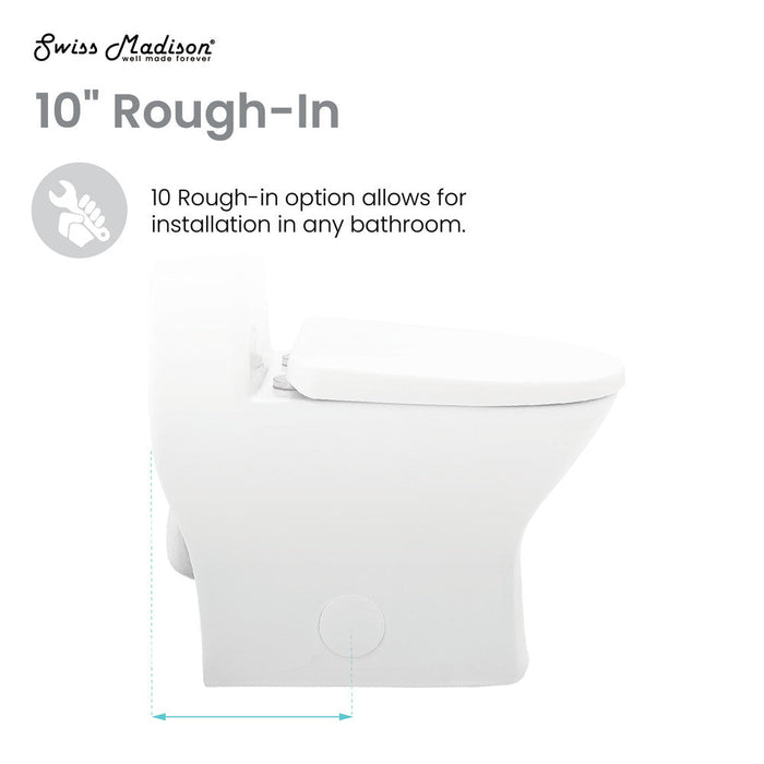 Swiss Madison Sublime II One-Piece Round Toilet, 10" Rough-In 1.1/1.6 gpf - SM-1T277