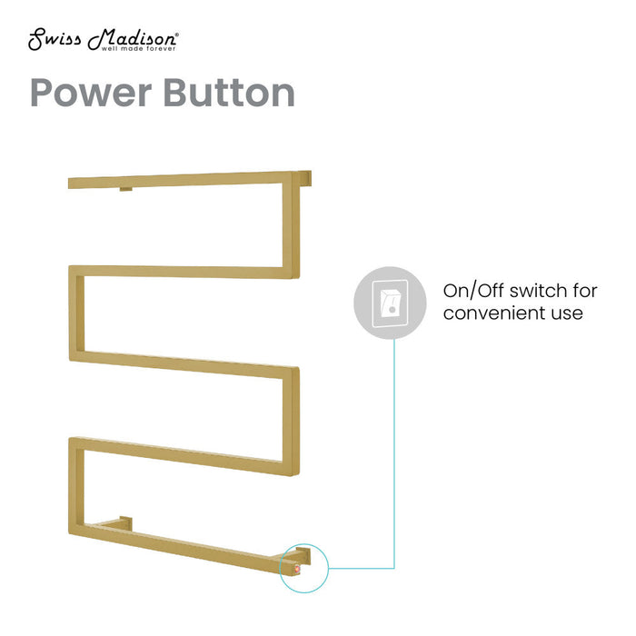 Swiss Madison Voltaire 5-Bar Electric Towel Warmer in Brushed Gold - SM-TW00BG