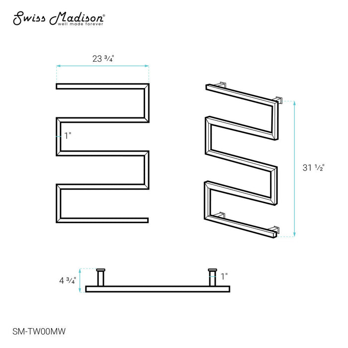 Swiss Madison Voltaire 5-Bar Electric Towel Warmer in Matte White - SM-TW00MW