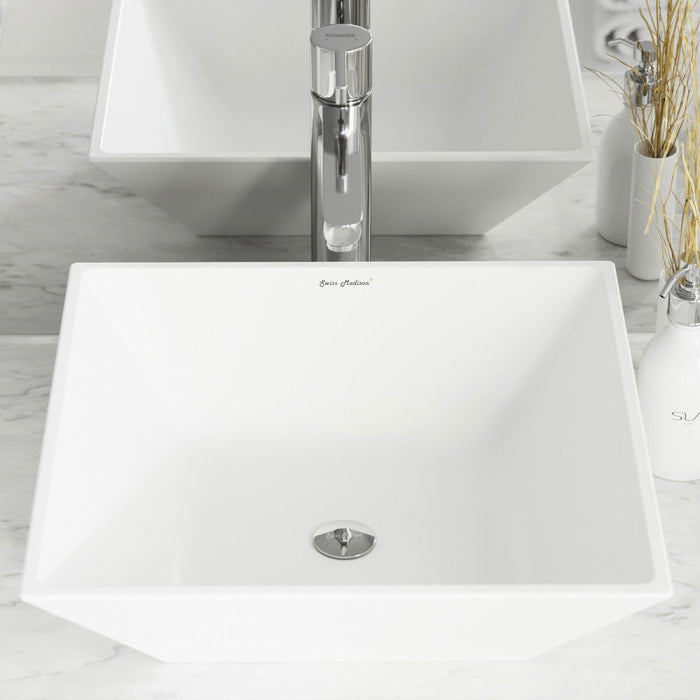 Swiss Madison St. Tropez Square Ceramic Vessel Sink - SM-VS222