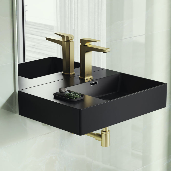 Swiss Madison St. Tropez 24 x 18 Ceramic Wall Hung Sink with Right Side Mount, Matte Black - SM-WS323MB