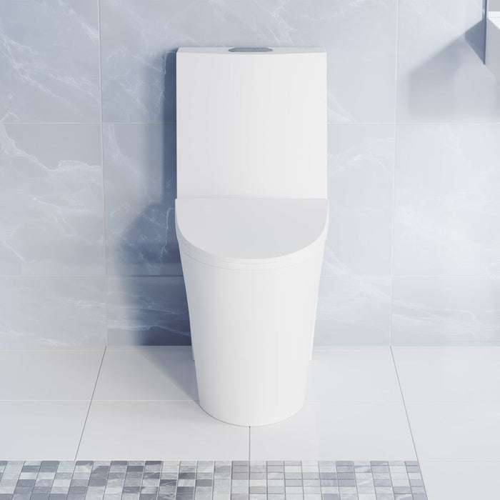 Swiss Madison St. Tropez One-Piece Elongated Toilet Vortex Dual-Flush in Matte White 1.1/1.6 gpf - SM-1T254MW