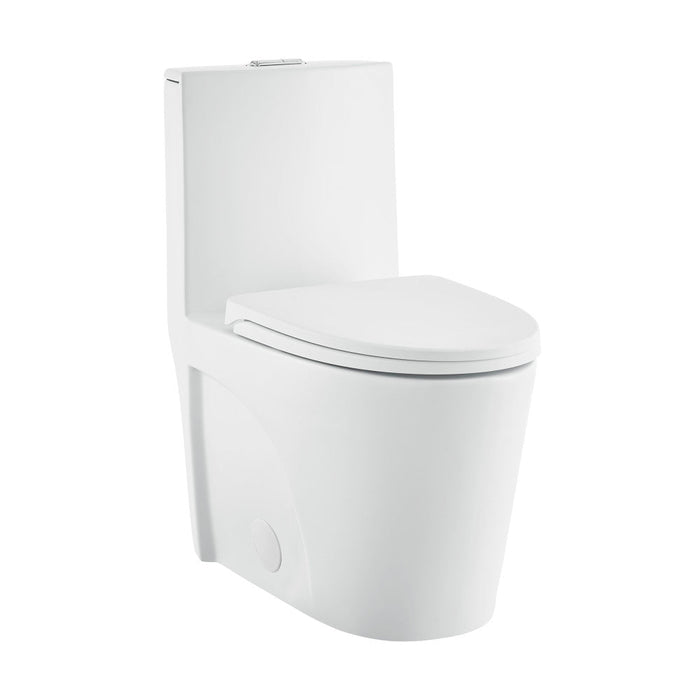 Swiss Madison St. Tropez One-Piece Elongated Toilet Vortex Dual-Flush in Matte White 1.1/1.6 gpf - SM-1T254MW