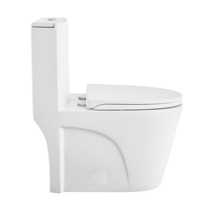 Swiss Madison St. Tropez One-Piece Elongated Toilet Vortex Dual-Flush in Matte White 1.1/1.6 gpf - SM-1T254MW