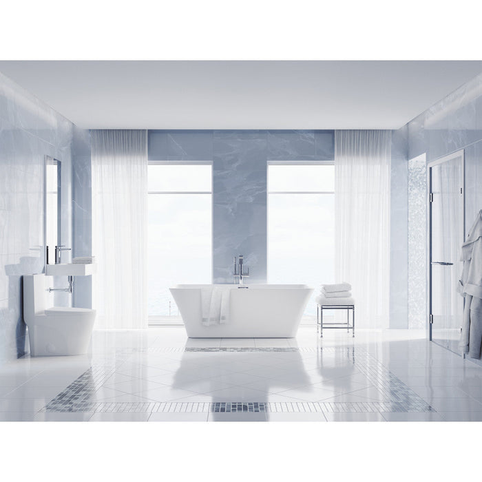 Swiss Madison St. Tropez One-Piece Elongated Toilet Vortex Dual-Flush in Matte White 1.1/1.6 gpf - SM-1T254MW