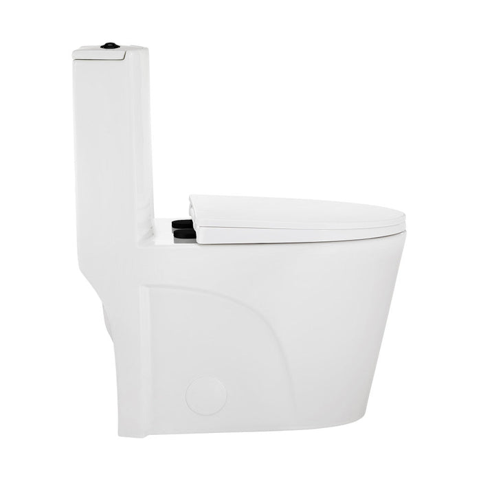 Swiss Madison St. Tropez One Piece Elongated Toilet Dual Vortex™ Flush, Black Hardware - SM-1T254HB